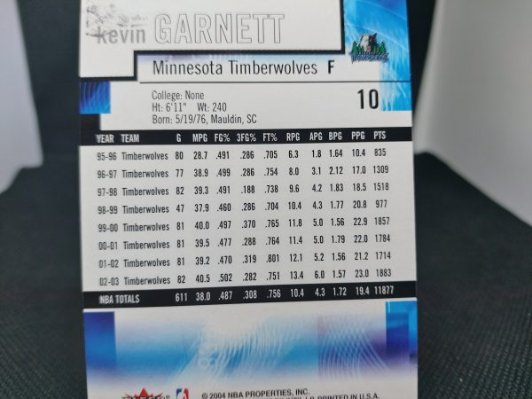 2003-2004 Fleer Mystique Kevin Garnett #10 - Image 7