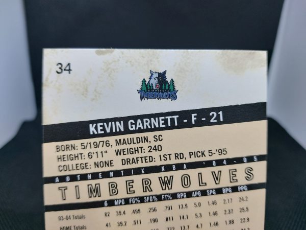 2004-2005 Fleer Authentix Kevin Garnett #34 - Image 6