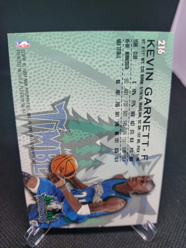 1996-1997 Fleer Kevin Garnett #216 - Image 5