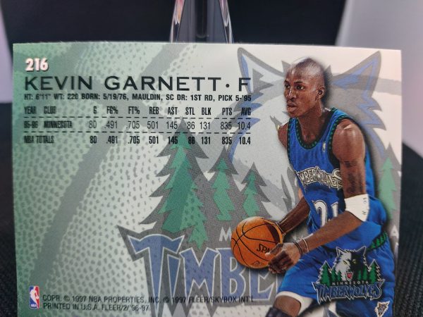1996-1997 Fleer Kevin Garnett #216 - Image 6