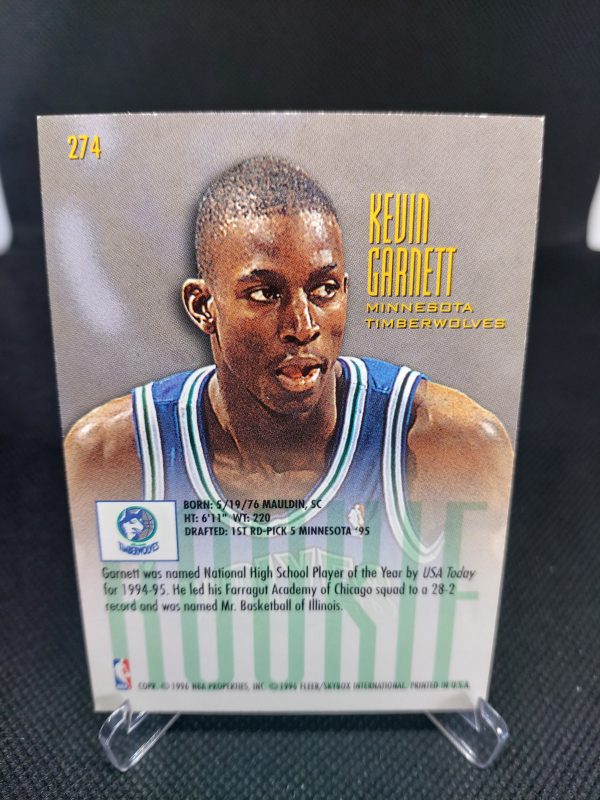 1995-1996 Fleer Ultra Rookie Kevin Garnett #274 - Image 6