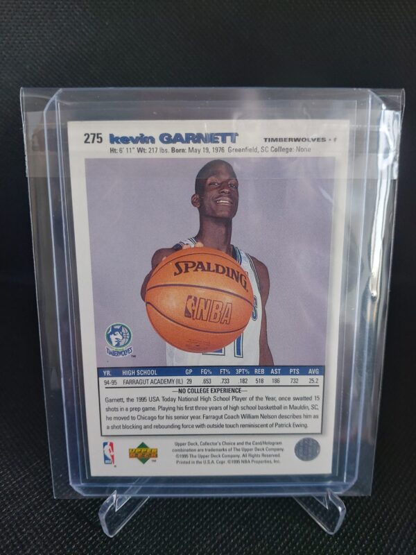 1995-1996 Upper Deck Collectors Choice Kevin Garnett #275 - Image 3