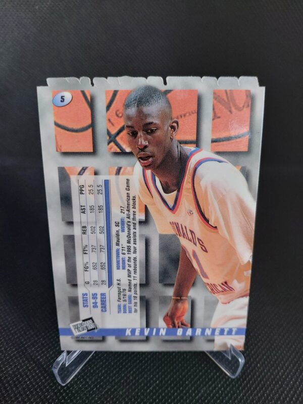 1995-1996 Press Pass Draft Pick Die Cut Kevin Garnett #5 - Image 2