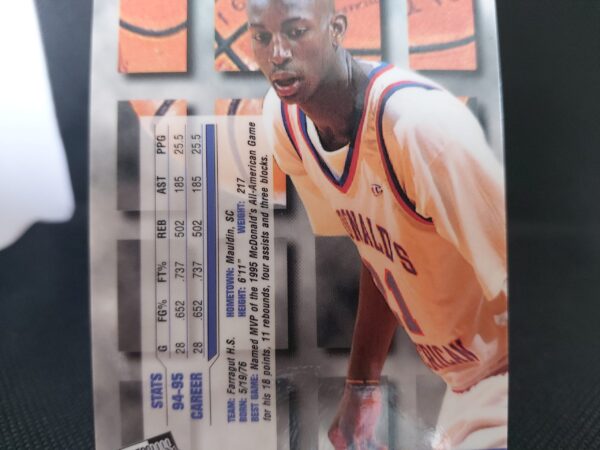 1995-1996 Press Pass Draft Pick Die Cut Kevin Garnett #5 - Image 7